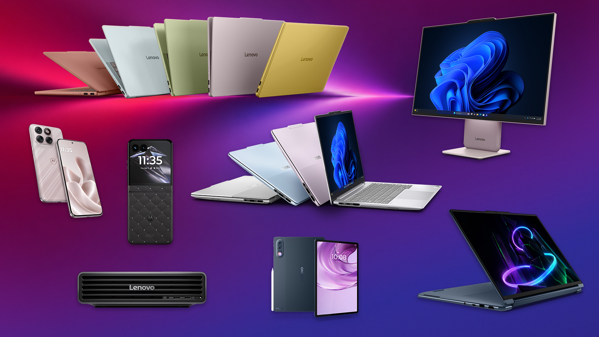 Lenovo Innovation World 2026 new Yoga laptops IdeaPad desktops and Motorola devices showcase
